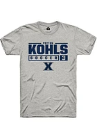 Peyton Kohls  Xavier Musketeers Ash Rally NIL Stacked Box Short Sleeve T Shirt