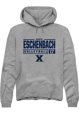 Annie Eschenbach  Rally Xavier Musketeers Mens Graphite NIL Stacked Box Long Sleeve Hoodie