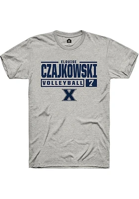 Elouise Czajkowski  Xavier Musketeers Ash Rally NIL Stacked Box Short Sleeve T Shirt