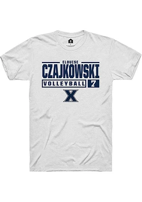 Elouise Czajkowski  Xavier Musketeers White Rally NIL Stacked Box Short Sleeve T Shirt