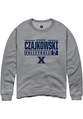 Elouise Czajkowski  Rally Xavier Musketeers Mens Graphite NIL Stacked Box Long Sleeve Crew Sweat..