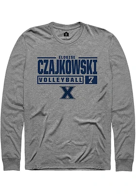 Elouise Czajkowski  Xavier Musketeers Graphite Rally NIL Stacked Box Long Sleeve T Shirt