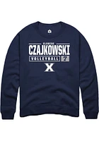 Elouise Czajkowski  Rally Xavier Musketeers Mens Navy Blue NIL Stacked Box Long Sleeve Crew Swea..