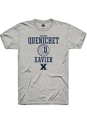 Karissa Quenichet  Xavier Musketeers Ash Rally NIL Sport Icon Short Sleeve T Shirt