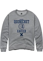 Karissa Quenichet  Rally Xavier Musketeers Mens Graphite NIL Sport Icon Long Sleeve Crew Sweatsh..