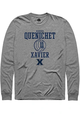 Karissa Quenichet  Xavier Musketeers Graphite Rally NIL Sport Icon Long Sleeve T Shirt