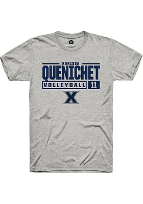 Karissa Quenichet  Xavier Musketeers Ash Rally NIL Stacked Box Short Sleeve T Shirt