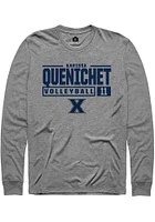 Karissa Quenichet  Xavier Musketeers Graphite Rally NIL Stacked Box Long Sleeve T Shirt