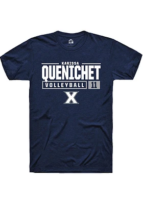 Karissa Quenichet  Xavier Musketeers Navy Blue Rally NIL Stacked Box Short Sleeve T Shirt