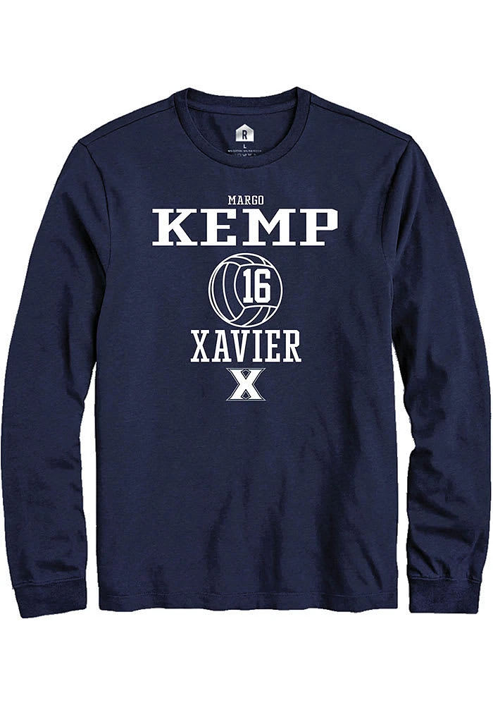 Margo Kemp  Xavier Musketeers Navy Blue Rally NIL Sport Icon Long Sleeve T Shirt