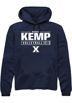 Margo Kemp  Rally Xavier Musketeers Mens Navy Blue NIL Stacked Box Long Sleeve Hoodie
