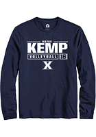 Margo Kemp  Xavier Musketeers Navy Blue Rally NIL Stacked Box Long Sleeve T Shirt