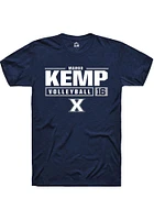 Margo Kemp  Xavier Musketeers Navy Blue Rally NIL Stacked Box Short Sleeve T Shirt