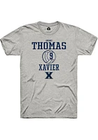 Quinci Thomas  Xavier Musketeers Ash Rally NIL Sport Icon Short Sleeve T Shirt