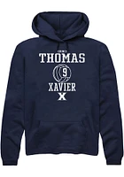 Quinci Thomas  Rally Xavier Musketeers Mens Navy Blue NIL Sport Icon Long Sleeve Hoodie