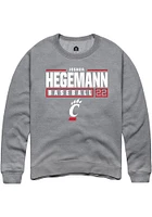 Joshua Hegemann  Rally Cincinnati Bearcats Mens Graphite NIL Stacked Box Long Sleeve Crew Sweats..