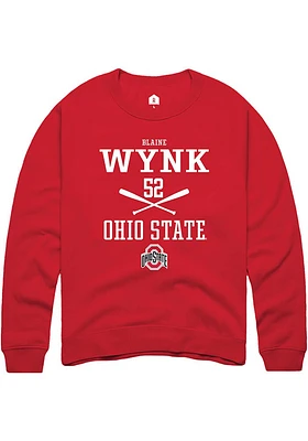 Blaine Wynk  Rally Ohio State Buckeyes Mens Red NIL Sport Icon Long Sleeve Crew Sweatshirt