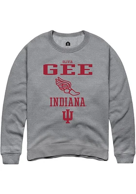 Olivia Gee  Rally Indiana Hoosiers Mens Graphite NIL Sport Icon Long Sleeve Crew Sweatshirt