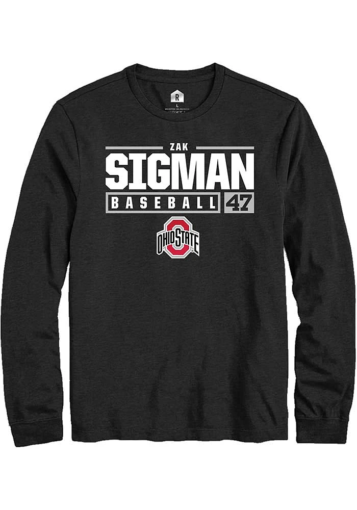 Zak Sigman Ohio State Buckeyes Rally NIL Stacked Box Long Sleeve T Shirt