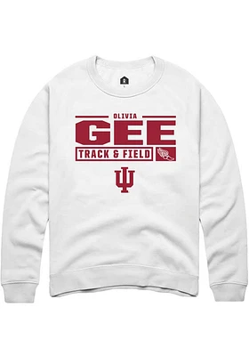 Olivia Gee Rally Indiana Hoosiers Mens NIL Stacked Box Long Sleeve Crew Sweatshirt