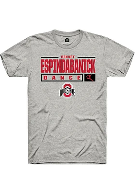 Bennet EspindaBanick  Ohio State Buckeyes Ash Rally NIL Stacked Box Short Sleeve T Shirt