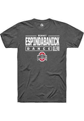 Bennet EspindaBanick  Ohio State Buckeyes Dark Grey Rally NIL Stacked Box Short Sleeve T Shirt