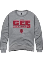 Olivia Gee  Rally Indiana Hoosiers Mens Graphite NIL Stacked Box Long Sleeve Crew Sweatshirt