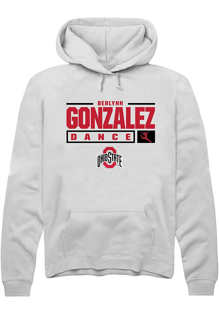 Berlynn Gonzalez Rally Ohio State Buckeyes Mens NIL Stacked Box Long Sleeve Hoodie