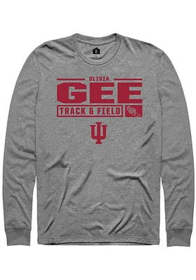 Olivia Gee  Indiana Hoosiers Graphite Rally NIL Stacked Box Long Sleeve T Shirt