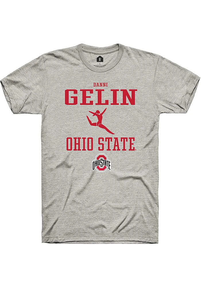 Danni Gelin  Ohio State Buckeyes Ash Rally NIL Sport Icon Short Sleeve T Shirt