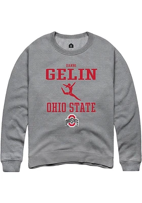 Danni Gelin  Rally Ohio State Buckeyes Mens Graphite NIL Sport Icon Long Sleeve Crew Sweatshirt