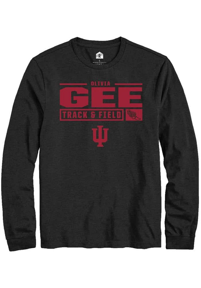 Olivia Gee Indiana Hoosiers Rally NIL Stacked Box Long Sleeve T Shirt