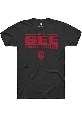 Olivia Gee  Indiana Hoosiers Black Rally NIL Stacked Box Short Sleeve T Shirt