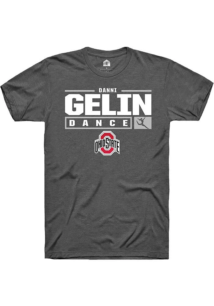 Danni Gelin  Ohio State Buckeyes Dark Grey Rally NIL Stacked Box Short Sleeve T Shirt