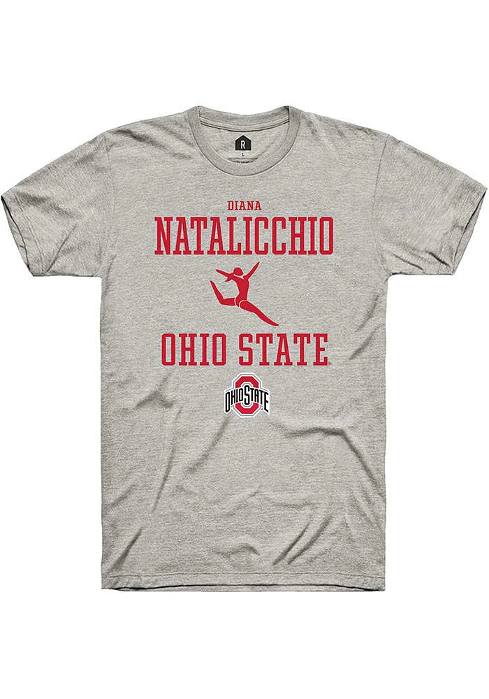 Diana Natalicchio  Ohio State Buckeyes Ash Rally NIL Sport Icon Short Sleeve T Shirt