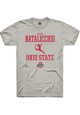 Diana Natalicchio  Ohio State Buckeyes Ash Rally NIL Sport Icon Short Sleeve T Shirt