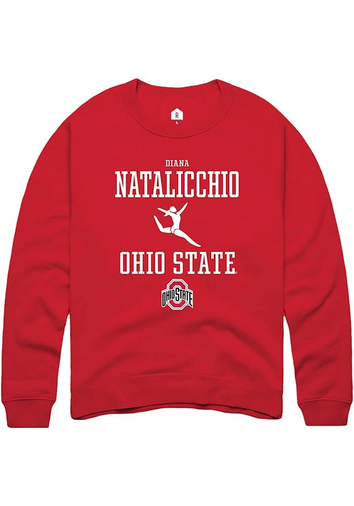 Diana Natalicchio  Rally Ohio State Buckeyes Mens Red NIL Sport Icon Long Sleeve Crew Sweatshirt