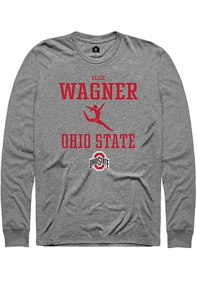 Ellie Wagner  Ohio State Buckeyes Graphite Rally NIL Sport Icon Long Sleeve T Shirt