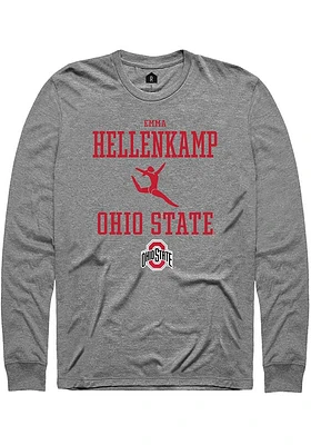 Emma Hellenkamp  Ohio State Buckeyes Graphite Rally NIL Sport Icon Long Sleeve T Shirt