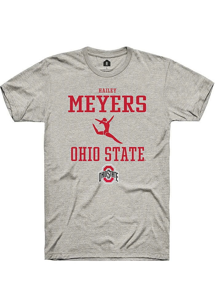 Hailey Meyers  Ohio State Buckeyes Ash Rally NIL Sport Icon Short Sleeve T Shirt