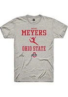 Hailey Meyers  Ohio State Buckeyes Ash Rally NIL Sport Icon Short Sleeve T Shirt