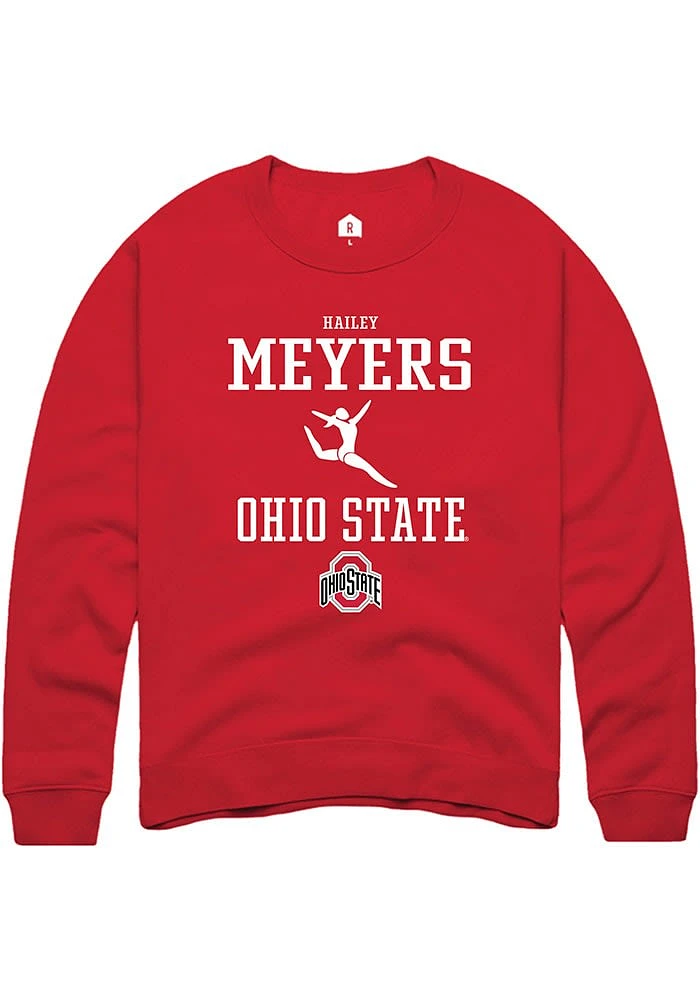 Hailey Meyers  Rally Ohio State Buckeyes Mens Red NIL Sport Icon Long Sleeve Crew Sweatshirt