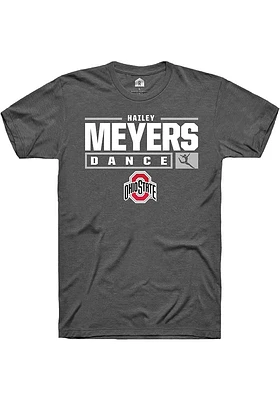 Hailey Meyers  Ohio State Buckeyes Dark Grey Rally NIL Stacked Box Short Sleeve T Shirt