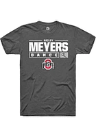 Hailey Meyers  Ohio State Buckeyes Dark Grey Rally NIL Stacked Box Short Sleeve T Shirt