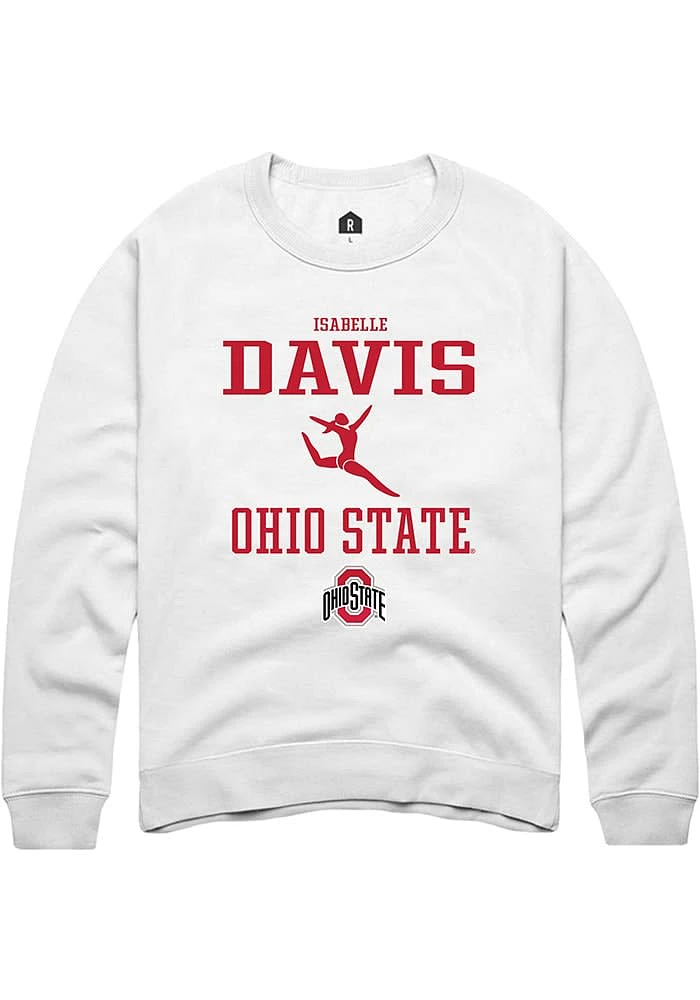 Isabelle Davis Rally Ohio State Buckeyes Mens NIL Sport Icon Long Sleeve Crew Sweatshirt