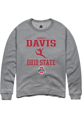 Isabelle Davis  Rally Ohio State Buckeyes Mens Graphite NIL Sport Icon Long Sleeve Crew Sweatshirt