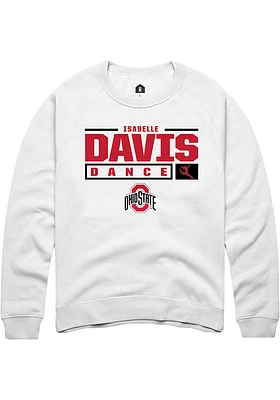 Isabelle Davis Rally Ohio State Buckeyes Mens NIL Stacked Box Long Sleeve Crew Sweatshirt