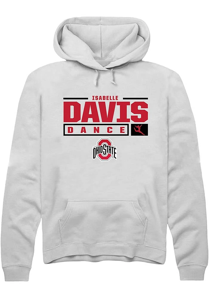 Isabelle Davis Rally Ohio State Buckeyes Mens NIL Stacked Box Long Sleeve Hoodie