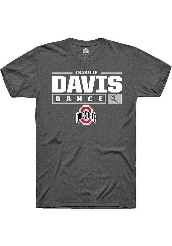 Isabelle Davis  Ohio State Buckeyes Dark Grey Rally NIL Stacked Box Short Sleeve T Shirt