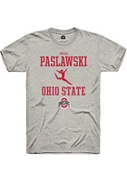 Julia Paslawski  Ohio State Buckeyes Ash Rally NIL Sport Icon Short Sleeve T Shirt